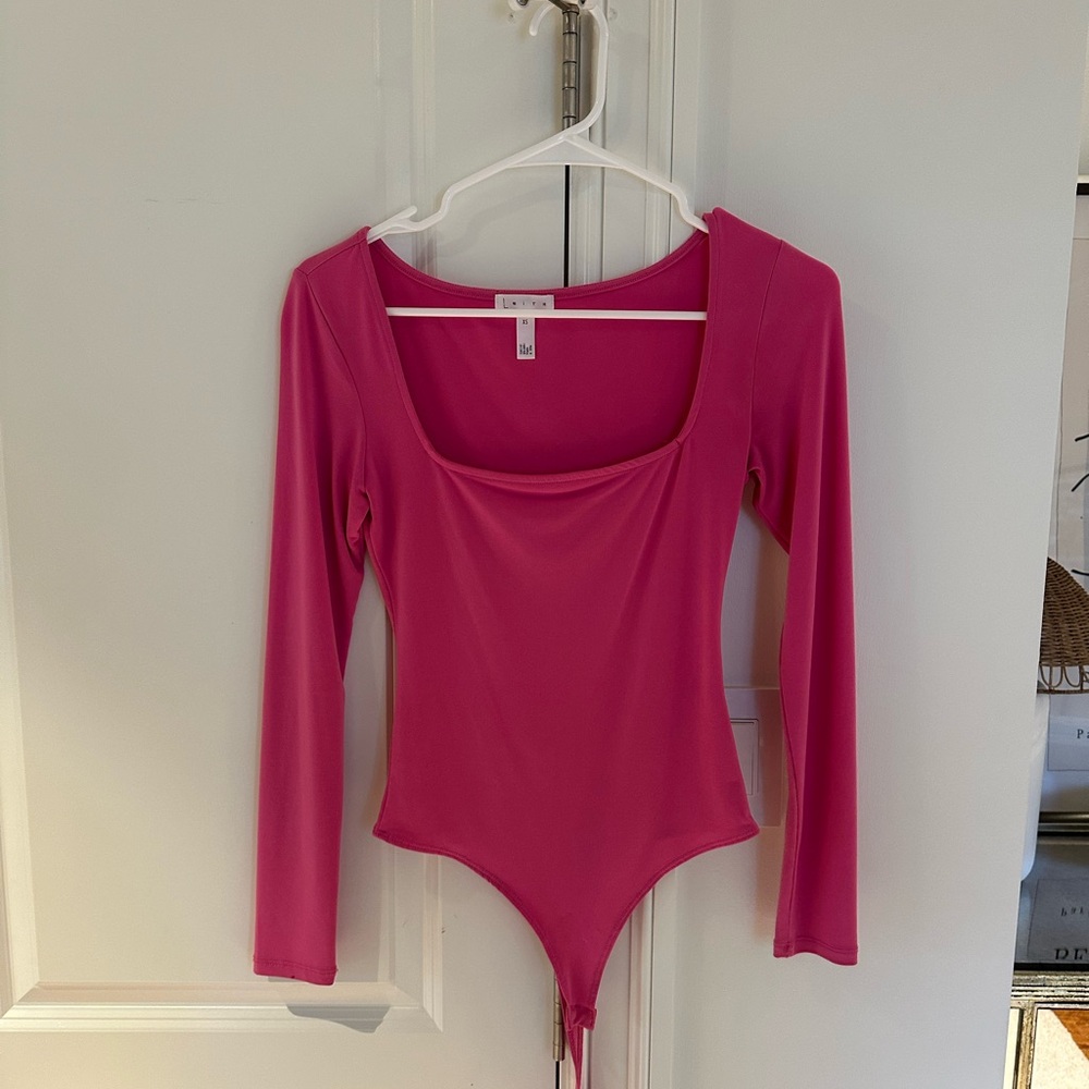 Leith Pink Long Sleeve Bodysuit